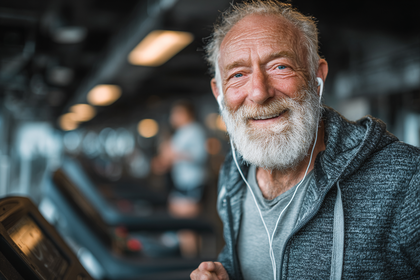Grupo de seniores a praticar exercícios suaves ao ar livre